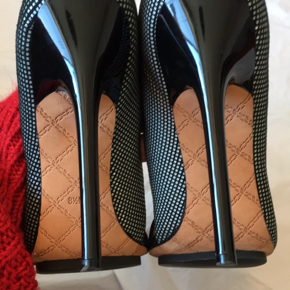L.A.M.B Black White Leather D’orsay Stiletto Heels Size 8.5 - Picture 8 of 12